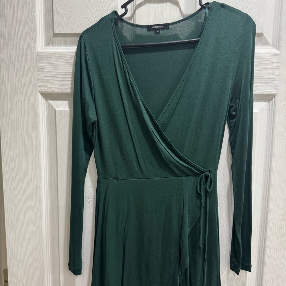 Ambiance Deep Green Long Sleeve Dress